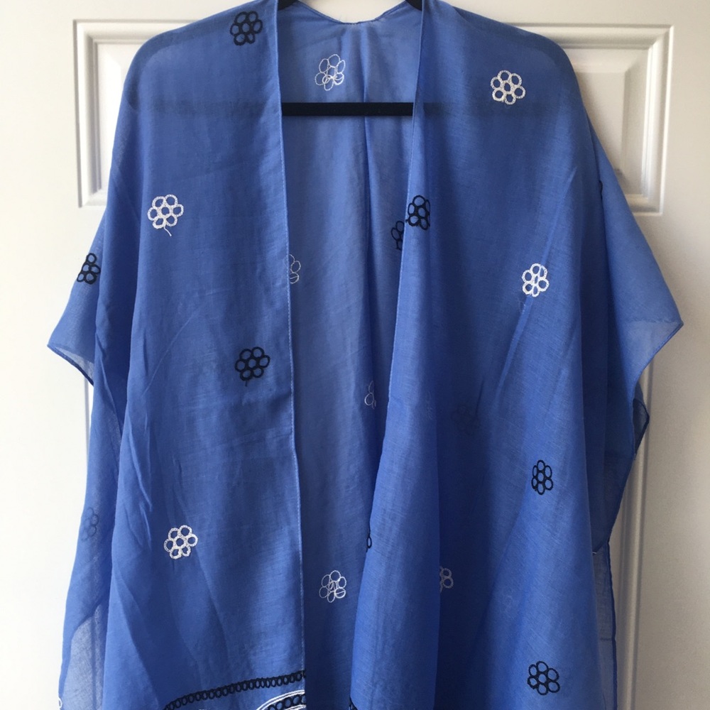 Denim Blue Lightweight Poncho/Cape